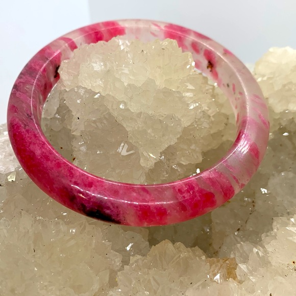 🌸Sakura Rain Rhodonite Bangle🌸 - Picture 3 of 6